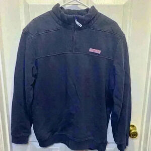 Vineyard Vines The Shep Ian Shirt Fleece Large Blue 1/4 Zip Pullover
